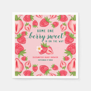Berry Sweet Baby Strawberry Baby Shower Custom Napkins