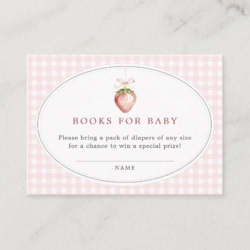 Berry Sweet Baby Strawberry Baby Shower Enclosure Card