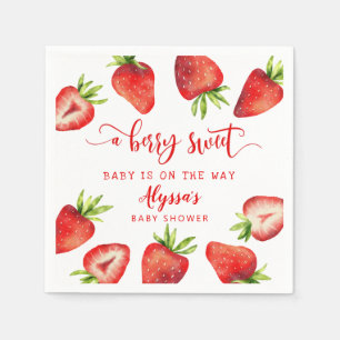 Berry Sweet Baby Strawberry Baby Shower Napkins