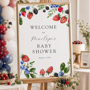 Berry Sweet Berries Baby Shower Welcome Sign