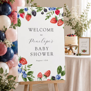 Berry Sweet Berries Baby Shower Welcome Sign