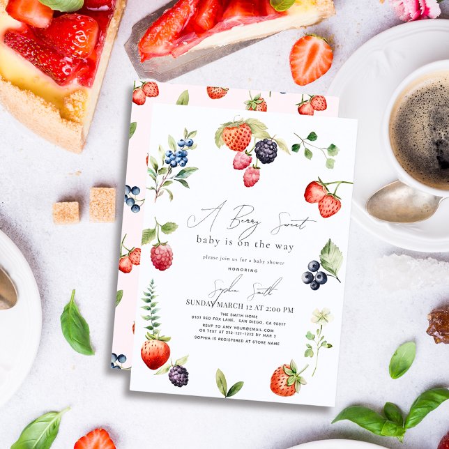 Berry Sweet Berries Girl Baby Shower Invitation (Creator Uploaded)