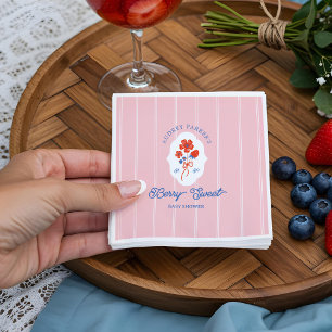 Berry Sweet Berries Monogram Baby Shower Napkins