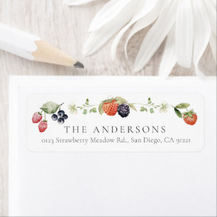 Berry Sweet Berries Watercolor Return Address Label
