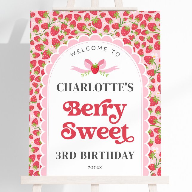 Berry Sweet Birthday 16x20 Strawberry Welcome Foam Board (Berry Sweet Birthday 16x20 Strawberry Welcome Foam Board)