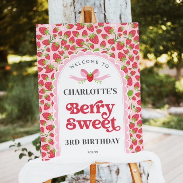 Berry Sweet Birthday 18x24 Strawberry Welcome Foam Board (Berry Sweet Birthday 18x24 Strawberry Welcome Foam Board)