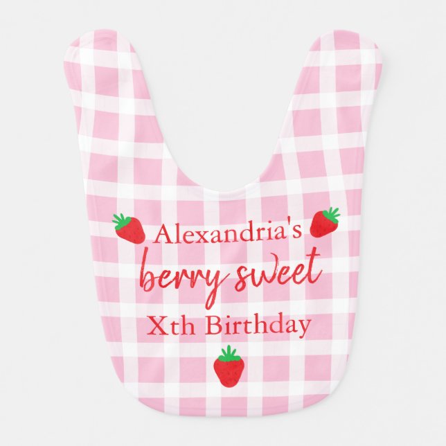 Berry Sweet Birthday Baby Bib (Front)
