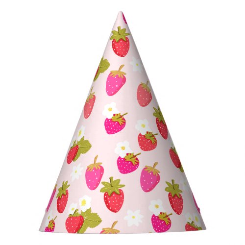 Berry Sweet Birthday Baby Shower Cute Strawberry Party Hat