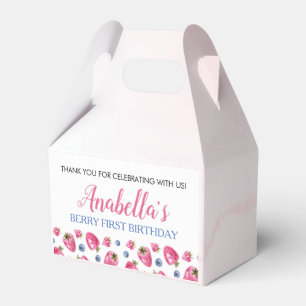Berry Sweet Birthday Favor Box Strawberry Theme