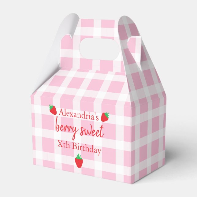 Berry Sweet Birthday Favor Boxes (Front Side)