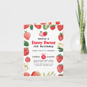 Berry Sweet Birthday Folded Invitation