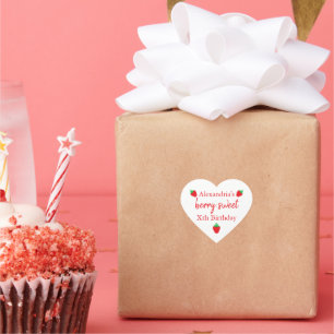 Berry Sweet Birthday Heart Sticker