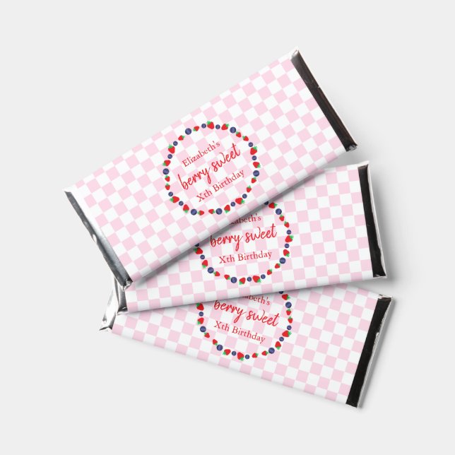 Berry Sweet Birthday Hershey Bar Favors (Front)