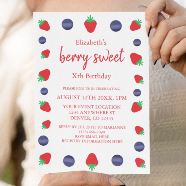 Berry Sweet Birthday Invitation (Creator Uploaded)