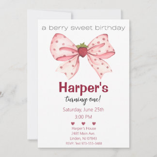 Berry Sweet Birthday Invitation