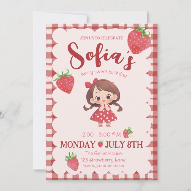 Berry Sweet Birthday Invitation (Front)