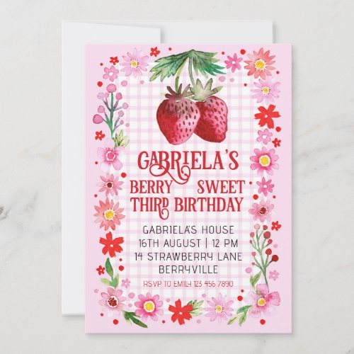 Berry Sweet Birthday Party Invitation
