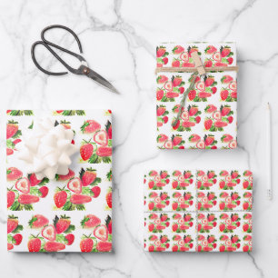 Berry Sweet Birthday Party Strawberry fruit Summer Wrapping Paper Sheets