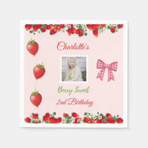 Berry Sweet Birthday Photo Napkins