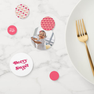 Berry Sweet Birthday Strawberry Pink Confetti