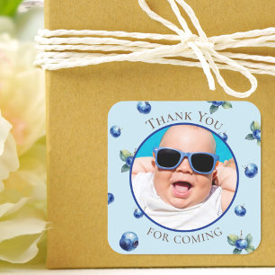 Berry Sweet Birthday Thank You For Coming Photo Square Sticker