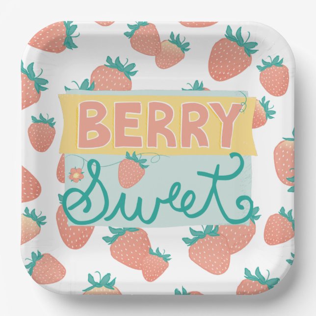 Berry Sweet Blocked Paper Plates (Front)