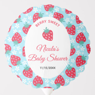 Berry Sweet Blue Strawberry Baby Shower Balloon