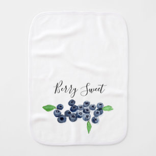 Berry Sweet Blueberries fruits watercolor food Baby Burp Cloth