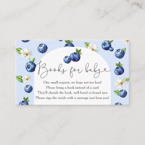 Berry Sweet Blueberry Baby Shower Books For Baby  Enclosure Card