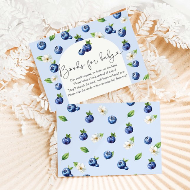 Berry Sweet Blueberry Baby Shower Books For Baby  Enclosure Card (Creator Uploaded)