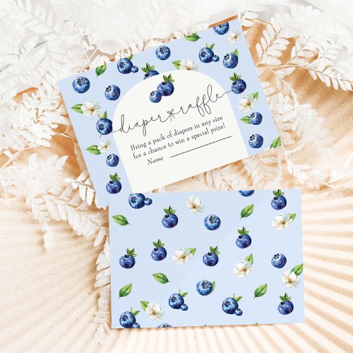 Berry Sweet Blueberry Baby Shower Diaper Raffle Enclosure Card