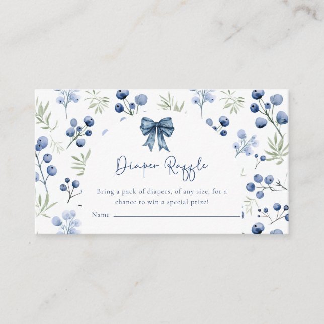 Berry Sweet Blueberry Baby  Shower Enclosure Card (Front)