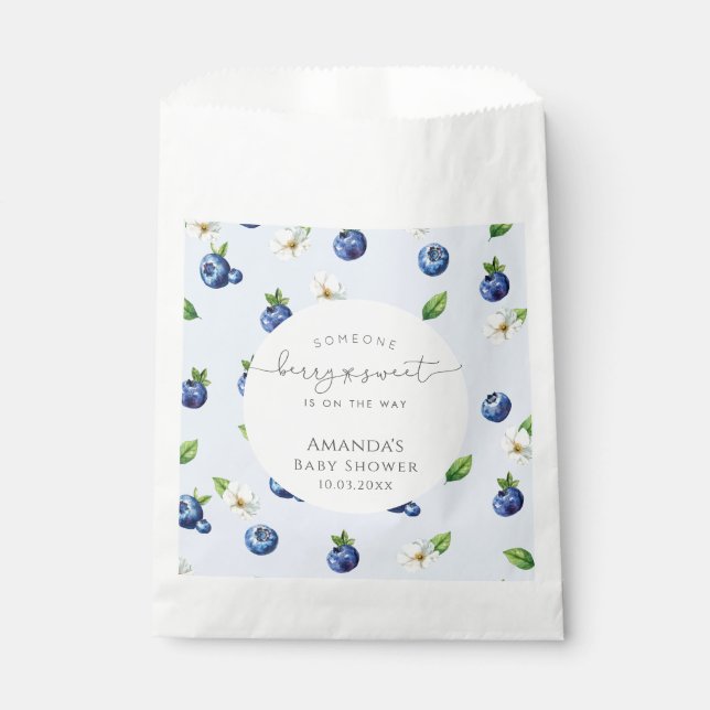 Berry Sweet Blueberry Baby Shower Favor Bag (Front)