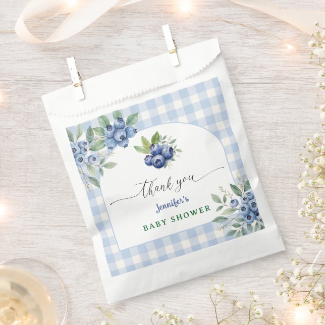 Berry Sweet Blueberry Baby Shower Favor Bag (Clipped)