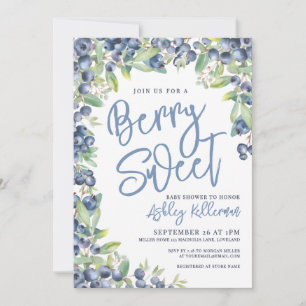 Berry Sweet Blueberry Baby Shower Invitation