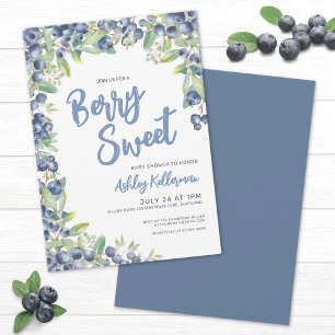 Berry Sweet Blueberry Baby Shower Invitation