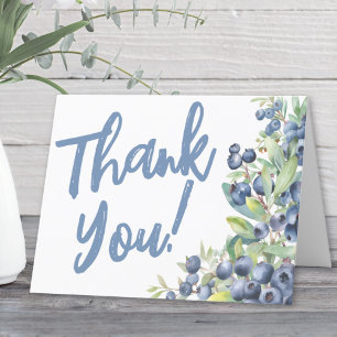 Berry Sweet Blueberry Baby Shower Letterpress Thank You Card