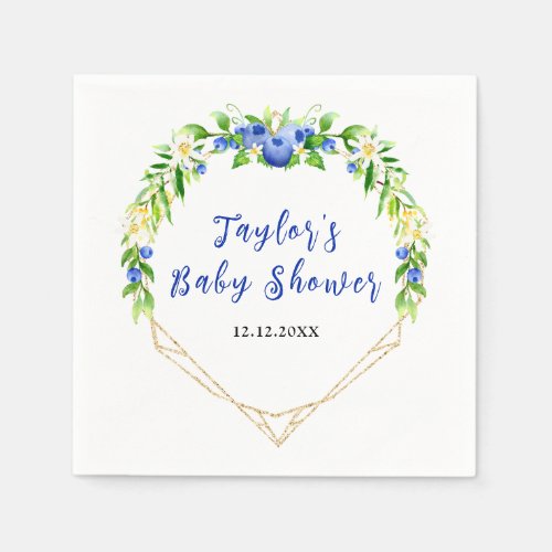 Berry Sweet Blueberry Baby Shower Napkins
