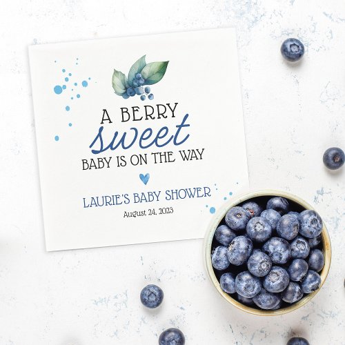 Berry Sweet Blueberry Baby Shower Napkins