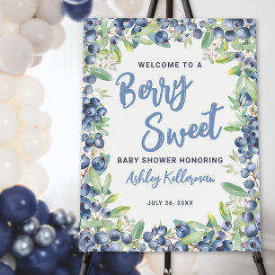 Berry Sweet Blueberry Baby Shower Welcome Sign