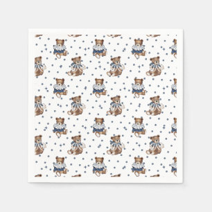 Berry Sweet Blueberry Bear Baby Boy Shower Napkins
