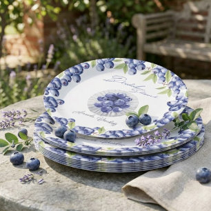 Berry Sweet Blueberry Bridal Shower Paper Plates