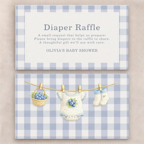 Berry Sweet Blueberry Diaper Raffle Baby Shower Enclosure Card