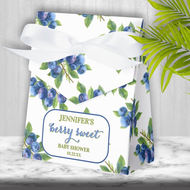 Berry Sweet Blueberry Theme Baby Shower Favor Boxes (Creator Uploaded)