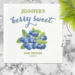 Berry Sweet Blueberry Theme Baby Shower Napkins
