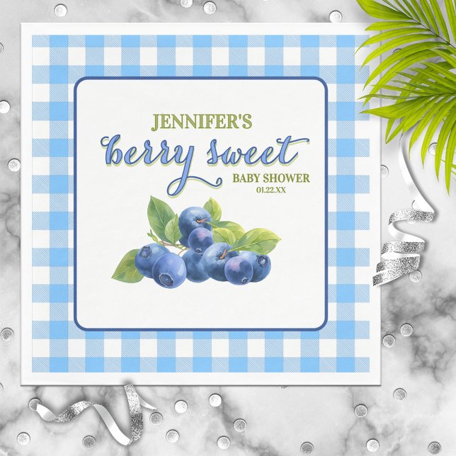Berry Sweet Blueberry Theme Baby Shower Napkins (Creator Uploaded)
