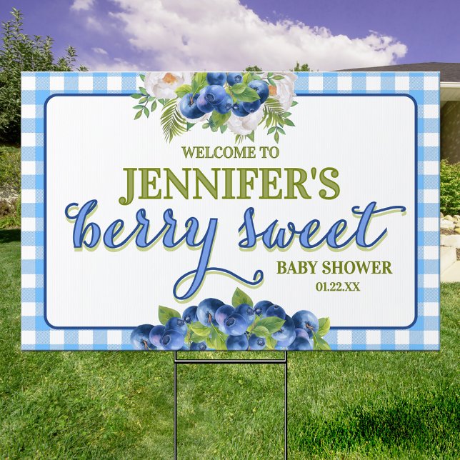 Berry Sweet Blueberry Theme Baby Shower Sign (Creator Uploaded)