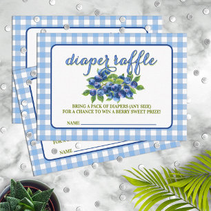 Berry Sweet Blueberry Theme Diaper Raffle Enclosure Card