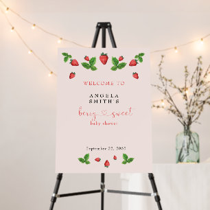 Berry Sweet Blush Baby Shower Welcome Sign
