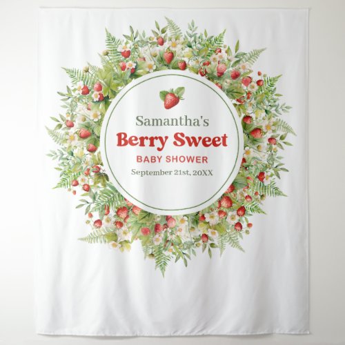 Berry Sweet Boho arch Pink Wild Strawberry  Tapestry